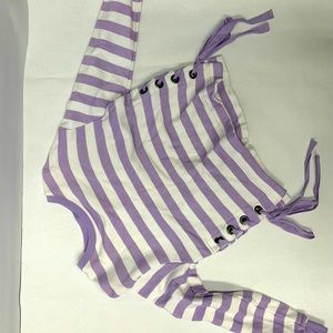 Purple & white stripped long sleeve. Size Small. Never worn!